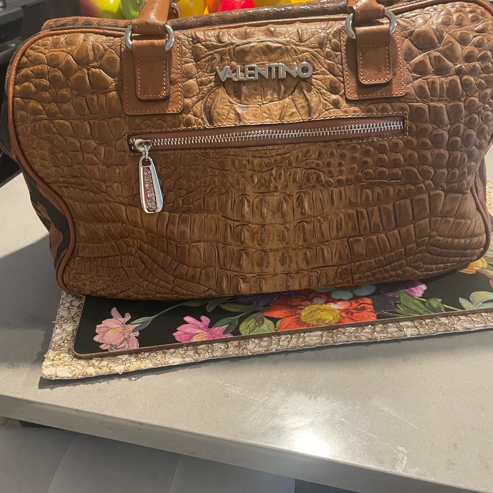 Mario Valentino croc satchel